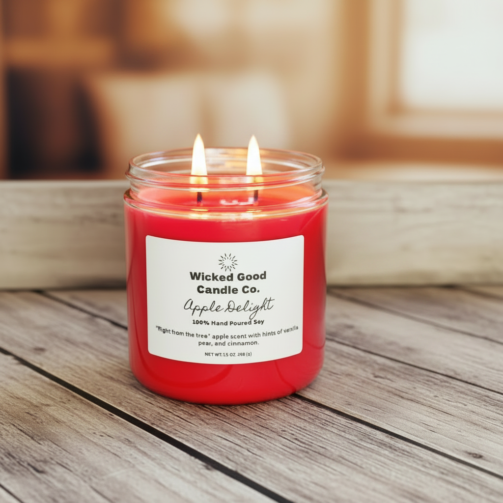 13 oz Double Wick Soy Candle – Photo 3 Lit